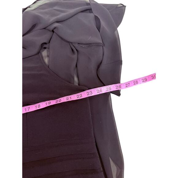Scarlett Black Pleated Sheer Formal Evening Dress Blouson Chiffon Womens 20W - Picture 7 of 7